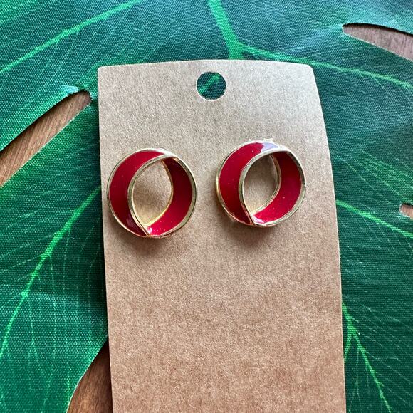 BOGO FREE PINK POST CUT OUT EARRINGS - Picture 1 of 3